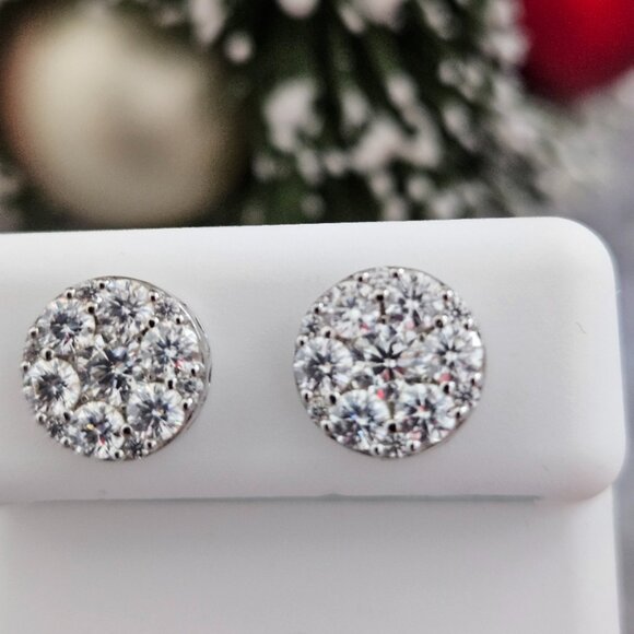 Moissanite Jewelry - Moissanite Earrings Sterling Silver